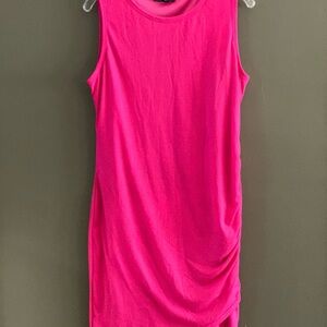 Chic Pink Sleeveless Midi Dress